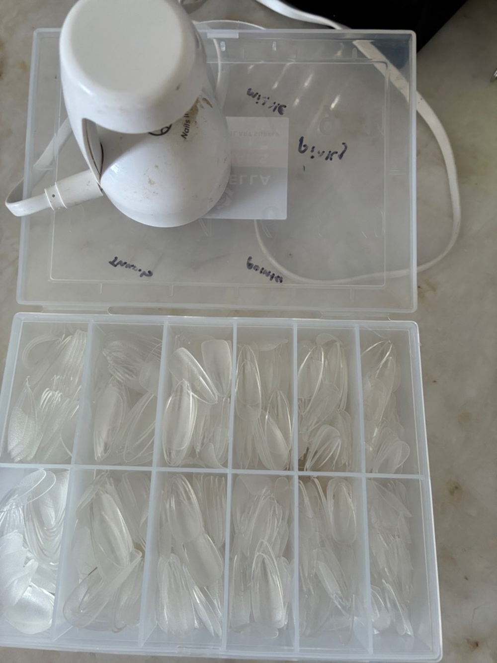 Clear False Nail Tips Set - Multipack with light